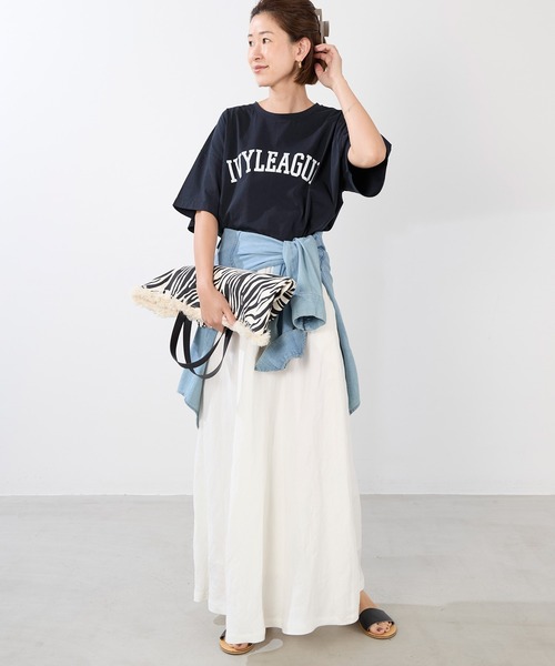 MICA&DEAL（マイカ＆ディール）の「ウエストゴムギャザーボリュームスカート（スカート・レディース・ブラック/オフホワイト/ブルー・FREE）」の5枚目の写真