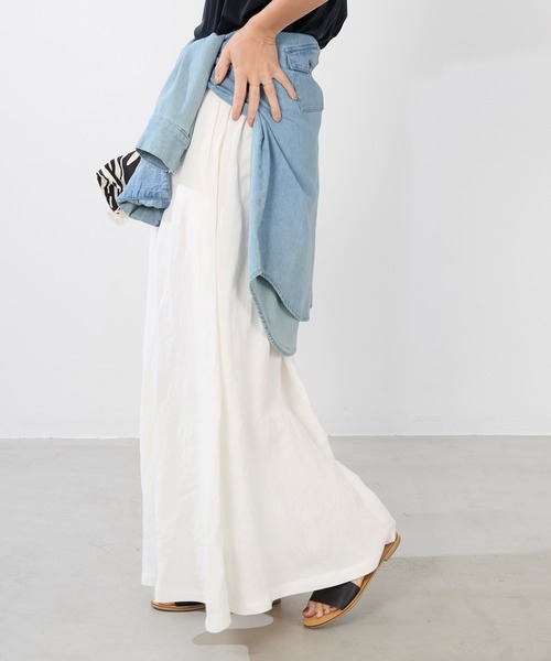 MICA&DEAL（マイカ＆ディール）の「ウエストゴムギャザーボリュームスカート（スカート・レディース・ブラック/オフホワイト/ブルー・FREE）」の8枚目の写真