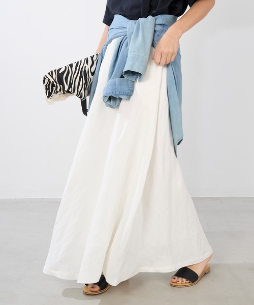 MICA&DEAL（マイカ＆ディール）の「ウエストゴムギャザーボリュームスカート（スカート・レディース・ブラック/オフホワイト/ブルー・FREE）」の9枚目の写真