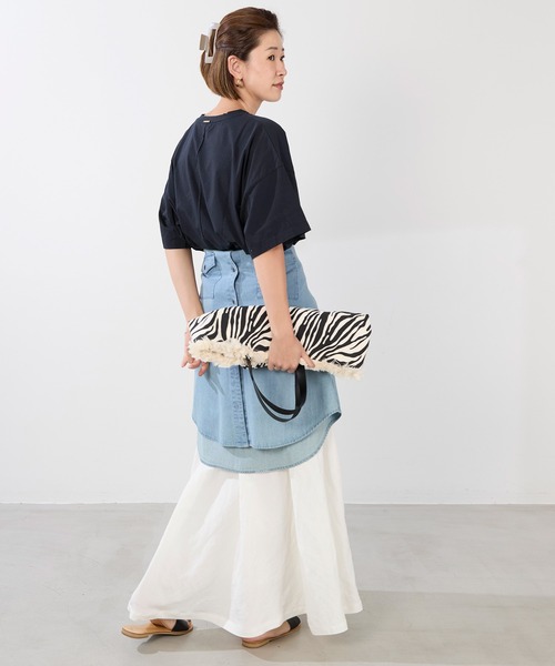 MICA&DEAL（マイカ＆ディール）の「ウエストゴムギャザーボリュームスカート（スカート・レディース・ブラック/オフホワイト/ブルー・FREE）」の11枚目の写真