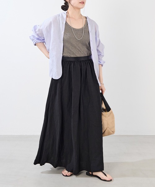 MICA&DEAL（マイカ＆ディール）の「ウエストゴムギャザーボリュームスカート（スカート・レディース・ブラック/オフホワイト/ブルー・FREE）」の17枚目の写真