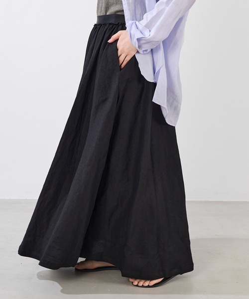 MICA&DEAL（マイカ＆ディール）の「ウエストゴムギャザーボリュームスカート（スカート・レディース・ブラック/オフホワイト/ブルー・FREE）」の20枚目の写真