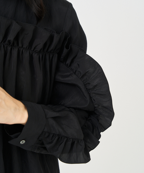 Ry/Nyワッシャーフリルワンピース（ワンピース）｜HARDY NOIR