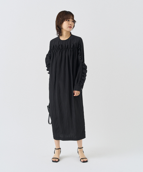 HARDY NOIR（アルディーノアール）の「Ry/Nyワッシャーフリルワンピース（ワンピース・レディース・ブラック・FREE）」の7枚目の写真