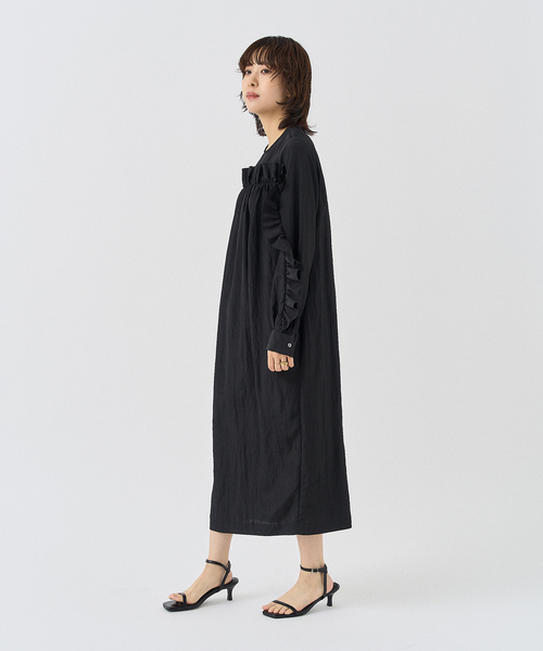 HARDY NOIR（アルディーノアール）の「Ry/Nyワッシャーフリルワンピース（ワンピース・レディース・ブラック・FREE）」の9枚目の写真