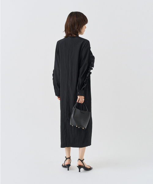 HARDY NOIR（アルディーノアール）の「Ry/Nyワッシャーフリルワンピース（ワンピース・レディース・ブラック・FREE）」の10枚目の写真