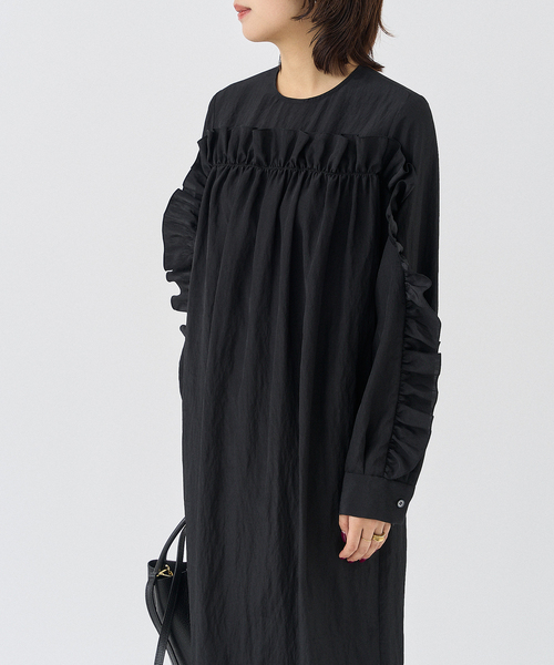 HARDY NOIR（アルディーノアール）の「Ry/Nyワッシャーフリルワンピース（ワンピース・レディース・ブラック・FREE）」の11枚目の写真
