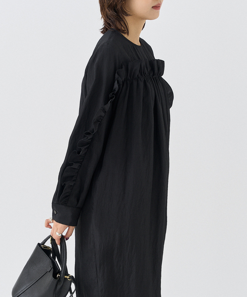 HARDY NOIR（アルディーノアール）の「Ry/Nyワッシャーフリルワンピース（ワンピース・レディース・ブラック・FREE）」の12枚目の写真