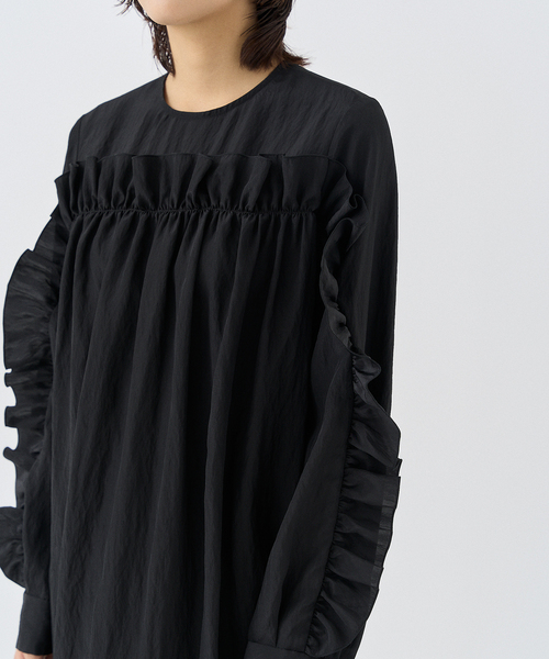 HARDY NOIR（アルディーノアール）の「Ry/Nyワッシャーフリルワンピース（ワンピース・レディース・ブラック・FREE）」の13枚目の写真