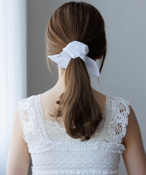 flower（フラワー）の「プレーンガレットシュシュ（シュシュ・レディース・ブラック/ホワイト・FREE）」の11枚目の写真