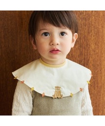 Hoppetta（ホッペッタ）の「【Hoppetta(ホッペッタ)】刺繍スタイ きつね×クローバー・くま×ダイヤ（スタイ/よだれかけ・キッズ）」