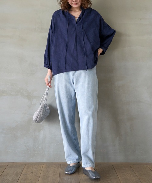 LBC(エルビーシー)の「ジャカード襟フリル2WAYブラウス(シャツ/ブラウス・レディース・ホワイト/ブラック/ネイビー/ミント・M)」の13枚目の写真