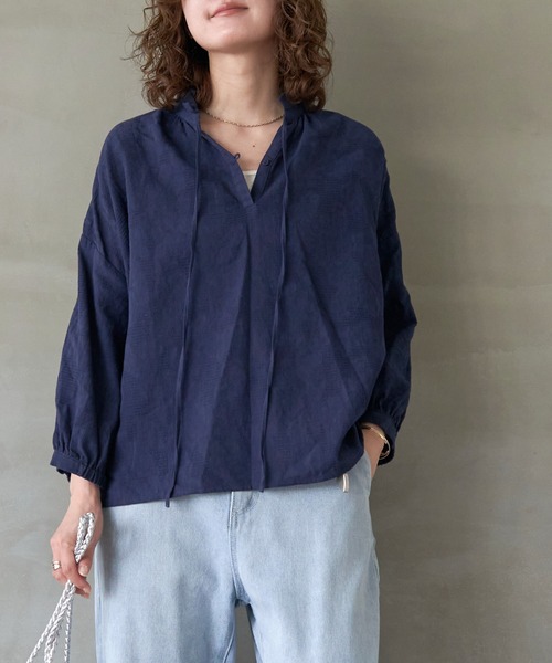 LBC(エルビーシー)の「ジャカード襟フリル2WAYブラウス(シャツ/ブラウス・レディース・ホワイト/ブラック/ネイビー/ミント・M)」の15枚目の写真