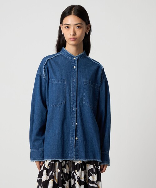 EMMEL REFINES（エメルリファインズ）の「＜EMMEL REFINES＞EM フリンジ デニム シャツ（シャツ/ブラウス・レディース・コバルトブルー・FREE）」の8枚目の写真
