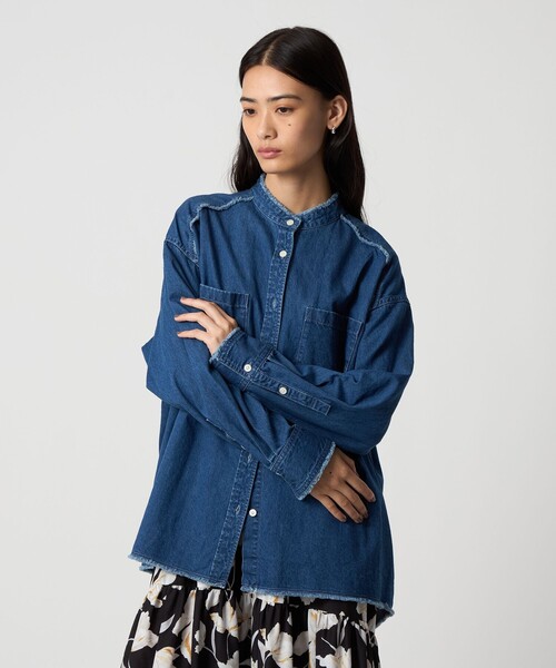 EMMEL REFINES（エメルリファインズ）の「＜EMMEL REFINES＞EM フリンジ デニム シャツ（シャツ/ブラウス・レディース・コバルトブルー・FREE）」の9枚目の写真
