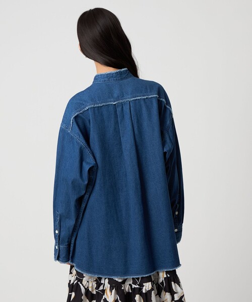 EMMEL REFINES（エメルリファインズ）の「＜EMMEL REFINES＞EM フリンジ デニム シャツ（シャツ/ブラウス・レディース・コバルトブルー・FREE）」の11枚目の写真