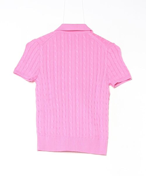 セール】ケーブル コットン ショートスリーブ Polo カーディガン