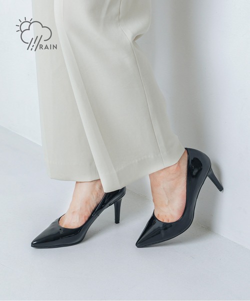 EVOL（イーボル）の「【晴雨兼用・ふかふか】8.5cmポインテッドパンプス IZ5859（レインシューズ・レディース・ベージュ/ブラック/ブラック系その他/ベージュ系その他・21.5cm/22.0cm/22.5cm/23.0cm/23.5cm/24.0cm/24.5cm/25.0cm/25.5cm）」の2枚目の写真