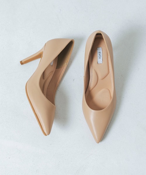 EVOL（イーボル）の「【晴雨兼用・ふかふか】8.5cmポインテッドパンプス IZ5859（レインシューズ・レディース・ベージュ/ブラック/ブラック系その他/ベージュ系その他・21.5cm/22.0cm/22.5cm/23.0cm/23.5cm/24.0cm/24.5cm/25.0cm/25.5cm）」の9枚目の写真