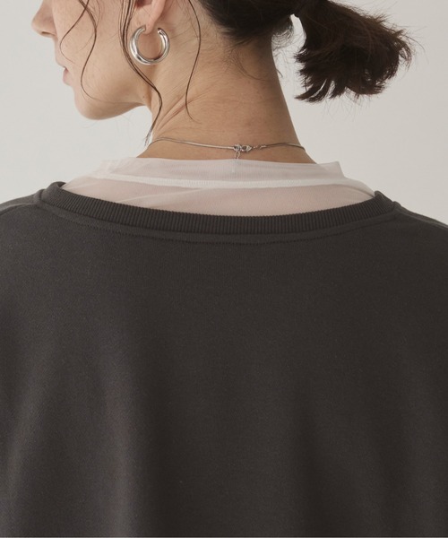 ANGIE（アンジー）の「深Vネック  カットオフ　スウェット　プルオーバー（スウェット・レディース・チャコール/オートミール/杢グレー・FREE）」の8枚目の写真