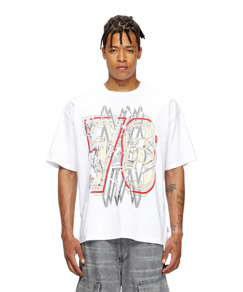 DIESEL（ディーゼル）の「メンズ Tシャツ T-BOXT-T8（Tシャツ/カットソー・メンズ・ホワイト/ブラック・XXX-LARGE/SMALL/MEDIUM/X-SMALL/XX-LARGE/LARGE/X-LARGE）」の5枚目の写真