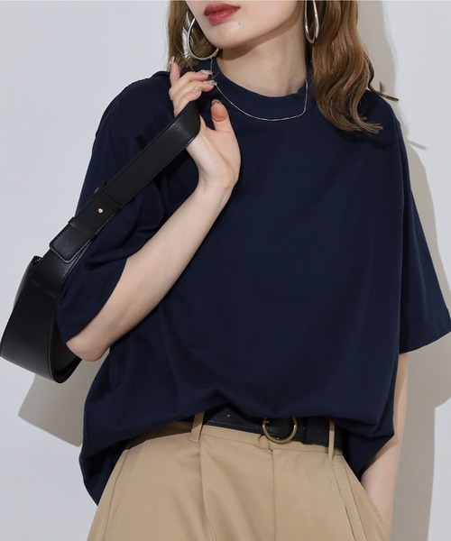 MN+LA(エムエヌエルエー)の「MN+LA Short Sleeve Tee 無地 TEE オーバーサイズTシャツ(Tシャツ/カットソー・メンズ・ベージュ/オリーブ/ネイビー/バーガンディー/ホワイト/ブラック/グレー/ダークオレンジ/ウィート/グレー系/ブルー/ブラック系/レッド・L/XL/M/2XL)」の9枚目の写真