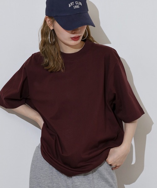 MN+LA(エムエヌエルエー)の「MN+LA Short Sleeve Tee 無地 TEE オーバーサイズTシャツ(Tシャツ/カットソー・メンズ・ベージュ/オリーブ/ネイビー/バーガンディー/ホワイト/ブラック/グレー/ダークオレンジ/ウィート/グレー系/ブルー/ブラック系/レッド・L/XL/M/2XL)」の12枚目の写真