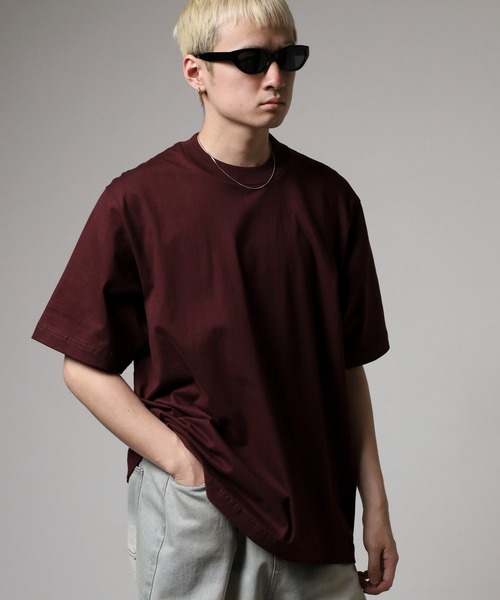 MN+LA(エムエヌエルエー)の「MN+LA Short Sleeve Tee 無地 TEE オーバーサイズTシャツ(Tシャツ/カットソー・メンズ・ベージュ/オリーブ/ネイビー/バーガンディー/ホワイト/ブラック/グレー/ダークオレンジ/ウィート/グレー系/ブルー/ブラック系/レッド・L/XL/M/2XL)」の15枚目の写真