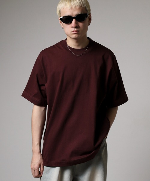 MN+LA(エムエヌエルエー)の「MN+LA Short Sleeve Tee 無地 TEE オーバーサイズTシャツ(Tシャツ/カットソー・メンズ・ベージュ/オリーブ/ネイビー/バーガンディー/ホワイト/ブラック/グレー/ダークオレンジ/ウィート/グレー系/ブルー/ブラック系/レッド・L/XL/M/2XL)」の16枚目の写真