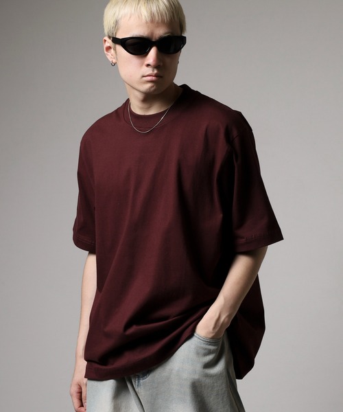 MN+LA(エムエヌエルエー)の「MN+LA Short Sleeve Tee 無地 TEE オーバーサイズTシャツ(Tシャツ/カットソー・メンズ・ベージュ/オリーブ/ネイビー/バーガンディー/ホワイト/ブラック/グレー/ダークオレンジ/ウィート/グレー系/ブルー/ブラック系/レッド・L/XL/M/2XL)」の17枚目の写真