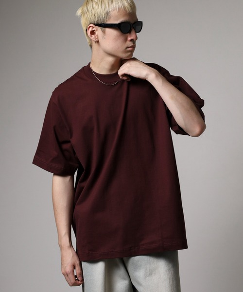 MN+LA(エムエヌエルエー)の「MN+LA Short Sleeve Tee 無地 TEE オーバーサイズTシャツ(Tシャツ/カットソー・メンズ・ベージュ/オリーブ/ネイビー/バーガンディー/ホワイト/ブラック/グレー/ダークオレンジ/ウィート/グレー系/ブルー/ブラック系/レッド・L/XL/M/2XL)」の18枚目の写真