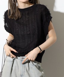 hunch フリンジニットベスト