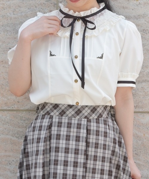 axes femme（アクシーズファム）の「クラシカル　ブラウス（シャツ/ブラウス・レディース・キナリ/ブラック/サックスブルー・FREE）」の2枚目の写真