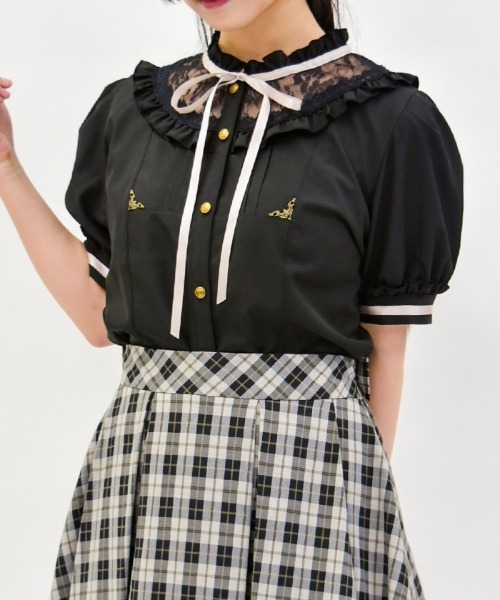 axes femme（アクシーズファム）の「クラシカル　ブラウス（シャツ/ブラウス・レディース・キナリ/ブラック/サックスブルー・FREE）」の3枚目の写真