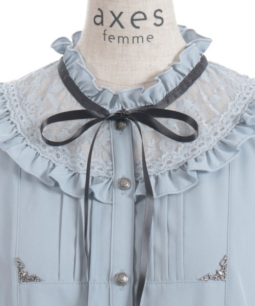 axes femme（アクシーズファム）の「クラシカル　ブラウス（シャツ/ブラウス・レディース・キナリ/ブラック/サックスブルー・FREE）」の22枚目の写真