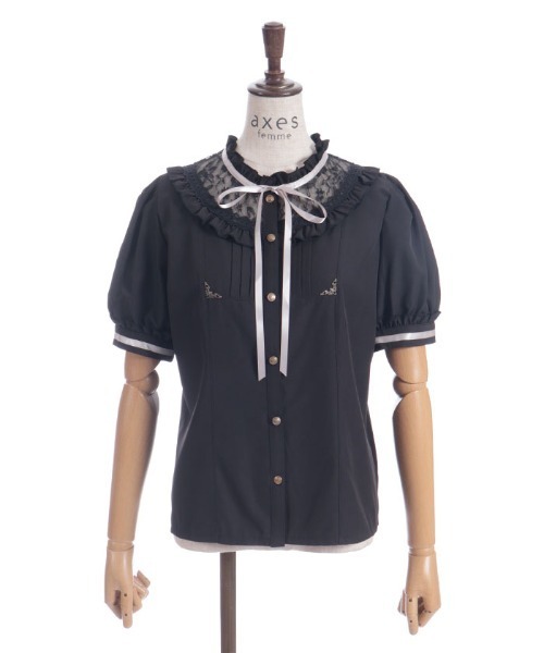 axes femme（アクシーズファム）の「クラシカル　ブラウス（シャツ/ブラウス・レディース・キナリ/ブラック/サックスブルー・FREE）」の9枚目の写真