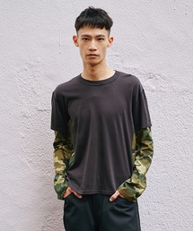 【NVRFRGT】別注 PANELED LAYERD SLEEVE T-SHIRT