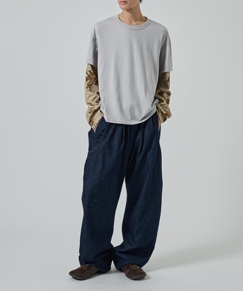 NVRFRGT（ネヴァーフォーゲット）の「【NVRFRGT】別注 PANELED LAYERD SLEEVE T-SHIRT（Tシャツ/カットソー・メンズ・ブラック/ベージュ・2/3/1）」の6枚目の写真