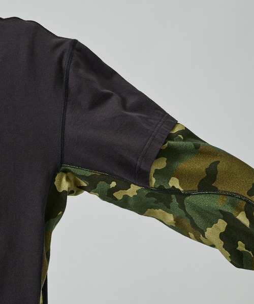 NVRFRGT（ネヴァーフォーゲット）の「【NVRFRGT】別注 PANELED LAYERD SLEEVE T-SHIRT（Tシャツ/カットソー・メンズ・ブラック/ベージュ・2/3/1）」の16枚目の写真