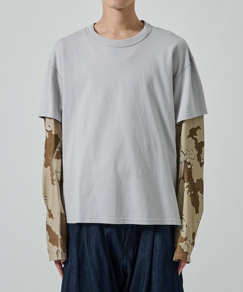 NVRFRGT】別注 PANELED LAYERD SLEEVE T-SHIRT（Tシャツ/カットソー