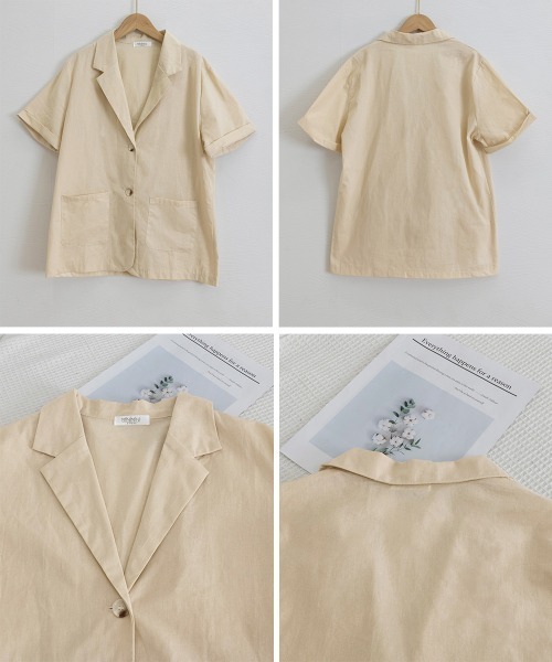 Miniministore(ミニミニストア)の「テーラードジャケット綿麻サマージャケット(テーラードジャケット・レディース・ブラック/ブラウン/ベージュ・FREE)」の19枚目の写真