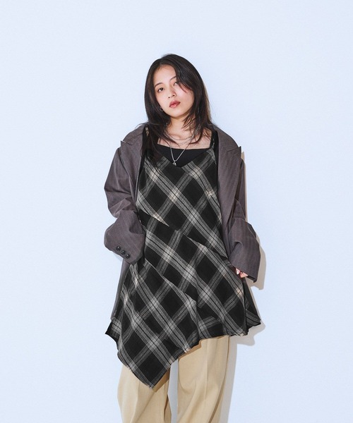 JEANASIS(ジーナシス)の「ヨウリュウチェックミニワンピース/586501(チュニック・レディース・ブラウン系その他/ブラック系その他・FREE)」の1枚目の写真