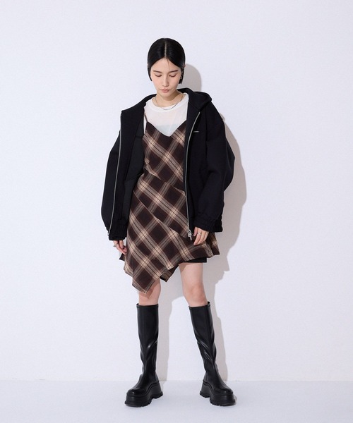 ヨウリュウチェックミニワンピース　ジーナシス　新品未使用　今季新作 ヨウリュウチェックミニワンピース ジーナシス 新品未使用 今季新作