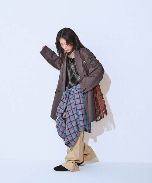 JEANASIS(ジーナシス)の「ヨウリュウチェックミニワンピース/586501(チュニック・レディース・ブラウン系その他/ブラック系その他・FREE)」の13枚目の写真