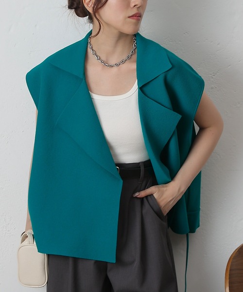 COLONY 2139(コロニートゥーワンスリーナイン)の「エステルヤーンテーラーベスト(ベスト・レディース・ブラック/グレー/モカ/グリーン・FREE)」の2枚目の写真