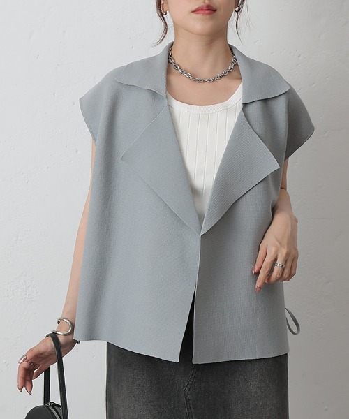 COLONY 2139(コロニートゥーワンスリーナイン)の「エステルヤーンテーラーベスト(ベスト・レディース・ブラック/グレー/モカ/グリーン・FREE)」の13枚目の写真