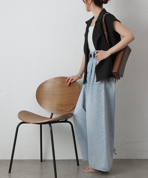 COLONY 2139(コロニートゥーワンスリーナイン)の「エステルヤーンテーラーベスト(ベスト・レディース・ブラック/グレー/モカ/グリーン・FREE)」の10枚目の写真