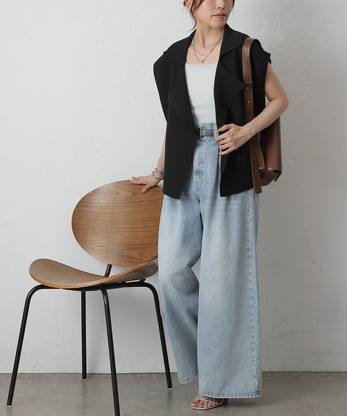 COLONY 2139(コロニートゥーワンスリーナイン)の「エステルヤーンテーラーベスト(ベスト・レディース・ブラック/グレー/モカ/グリーン・FREE)」の12枚目の写真