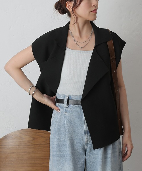 COLONY 2139(コロニートゥーワンスリーナイン)の「エステルヤーンテーラーベスト(ベスト・レディース・ブラック/グレー/モカ/グリーン・FREE)」の5枚目の写真