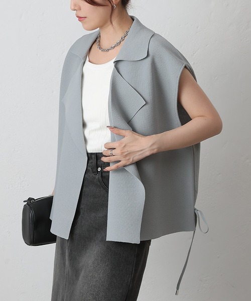 COLONY 2139(コロニートゥーワンスリーナイン)の「エステルヤーンテーラーベスト(ベスト・レディース・ブラック/グレー/モカ/グリーン・FREE)」の14枚目の写真